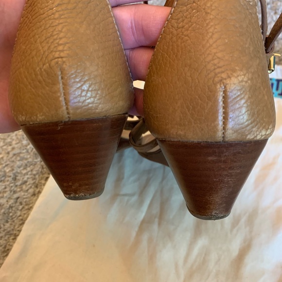Tory Burch Chandler Wedge Sandals Tan 8.5M - Picture 5 of 7